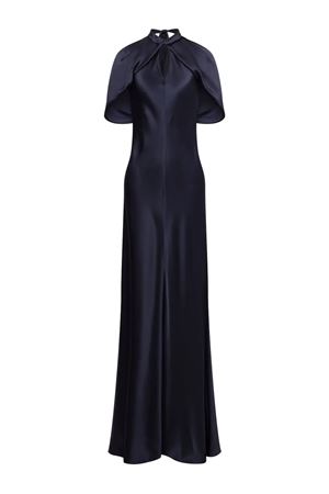 Abito Da Sera In Raso Blu Scuro ALBERTA FERRETTI | A043016270290